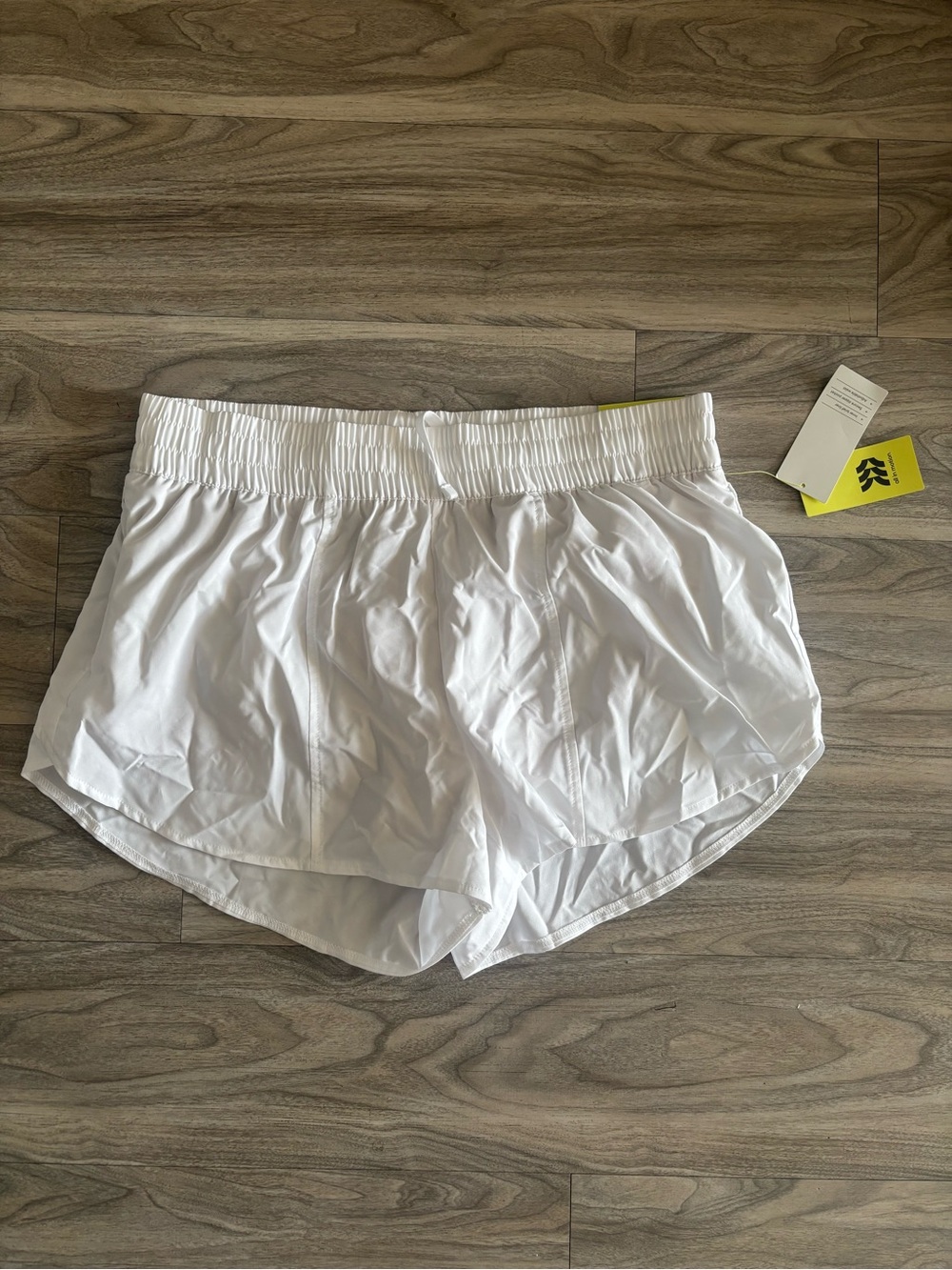 Women’s White Athletic Running Shorts with Elastic Waist